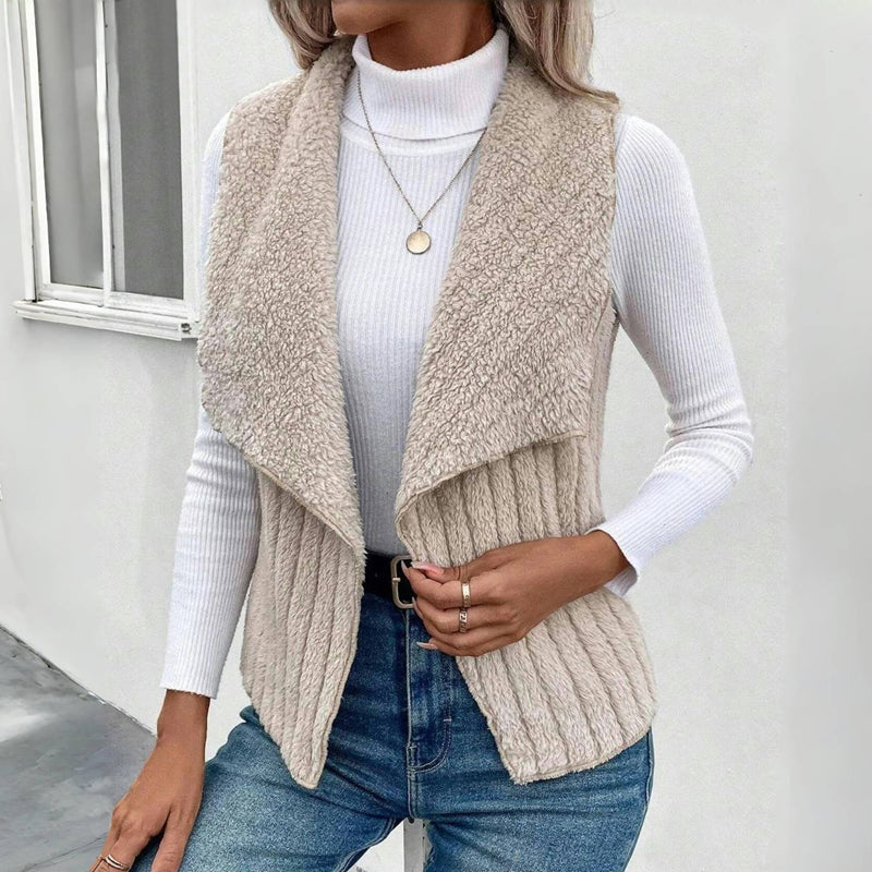 Einfarbige Lässige Strickjacke