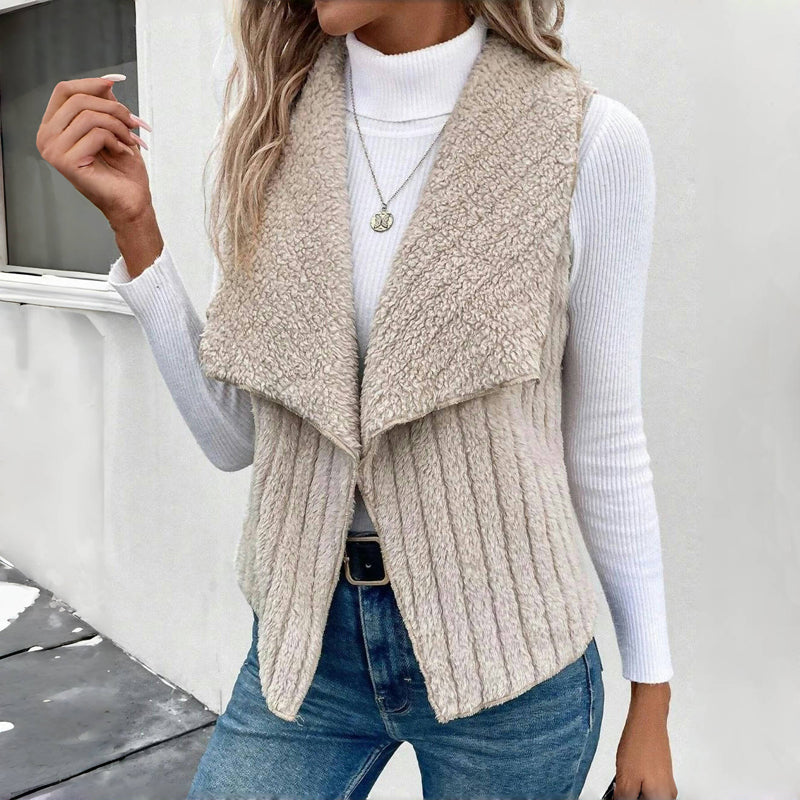 Einfarbige Lässige Strickjacke