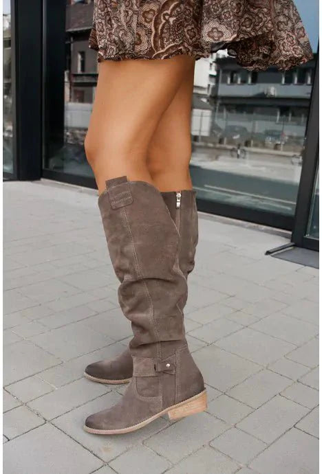 Bertha™ - Damen Stiefel mit niedrigem Absatz und Reißverschluss